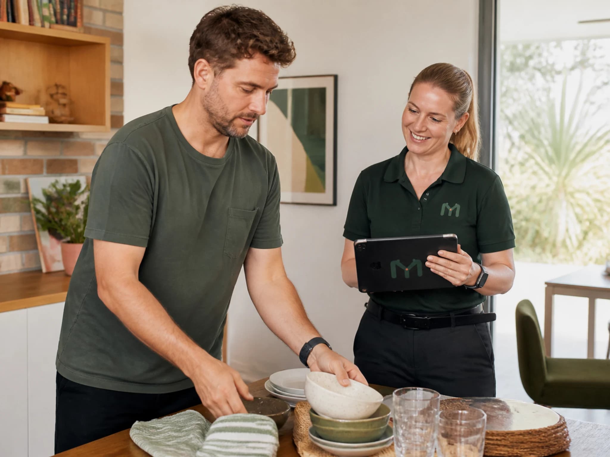 An adult completing an everyday home task while a practitioner records observations